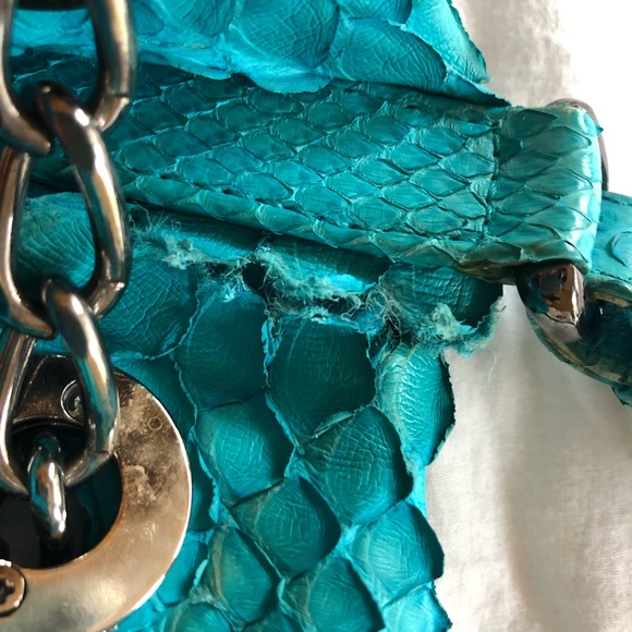 Genuine Python Purse - Good Condition - Turquoise - Picture 8 of 8